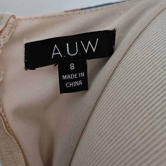 Striped V-Neck Wrap Dress - Blue and Pink - Picture 4 of 4